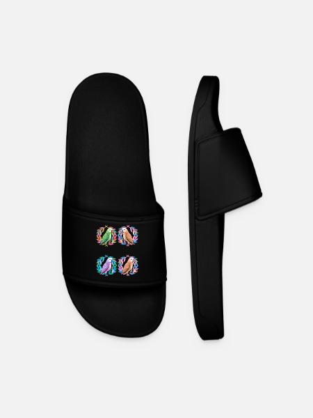 Exotic Birds Bird Parrot Parrots - Men’s Pool Sliders - black