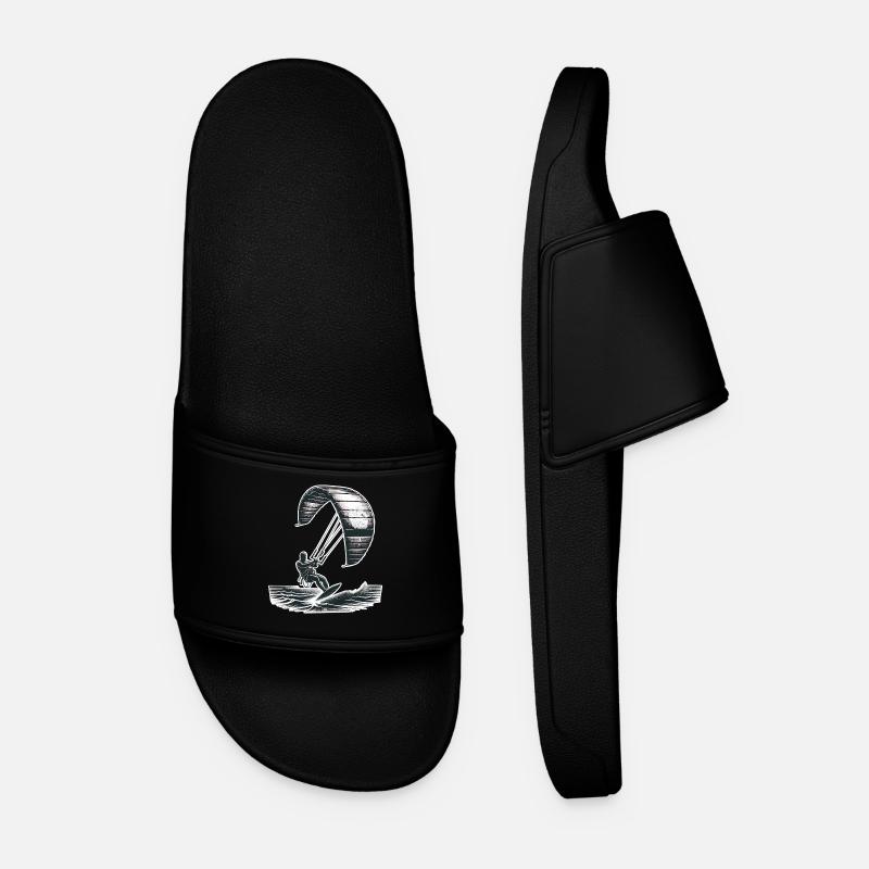 Kitesurfen Kitesurfer Kiteboard - Männer Badelatschen - Schwarz