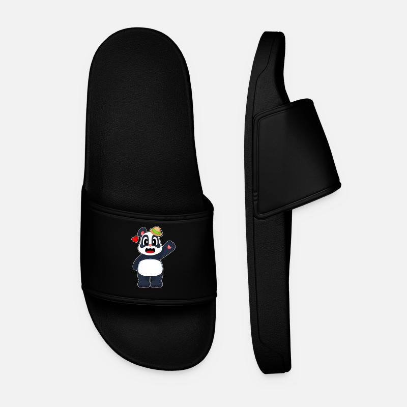 Panda Hat - Men’s Pool Sliders - black