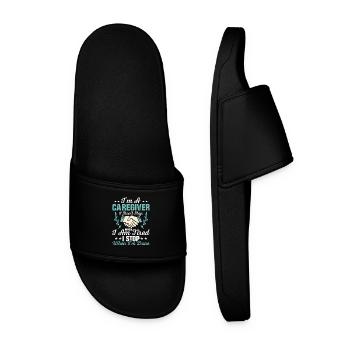 I'm A Caregiver I Don't Stop Carer Caregiving - Men’s Pool Sliders - black - Front