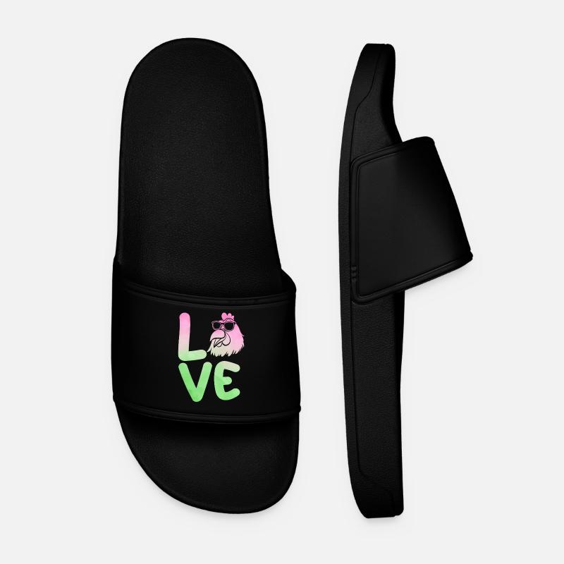 Chickens Hen - Men’s Pool Sliders - black