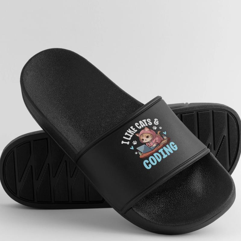 J’aime les chats et le design de nerd du codage Claquettes Homme