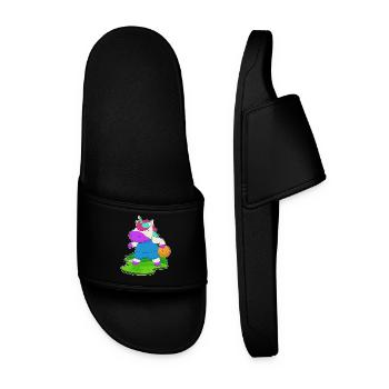 Unicorn Basketball Player Basketball - Men’s Pool Sliders - black - Front