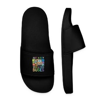Juste un garçon qui aime les bus - Coloré - Claquettes Homme - noir - Devant