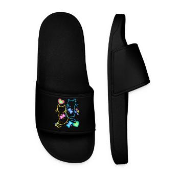 Chat Chats Printemps Chaton Enfants Rétro Années 80 - Claquettes Homme - noir - Devant