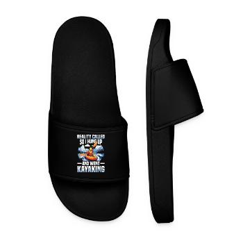 Reality Called So I Hung Up And Went Kayaking - Men’s Pool Sliders - black - Front