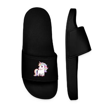 Licorne de dessin animé animalier - Claquettes Homme - noir - Devant