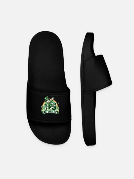 St. Patrick's Day Part-Time Leprechaun - Men’s Pool Sliders - black
