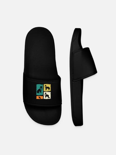 Border Collie - Men’s Pool Sliders - black