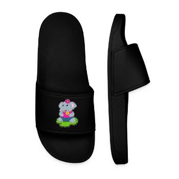 Cute elephant - Men’s Pool Sliders - black - Front