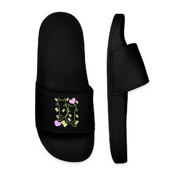 Printemps Chats Coeur Chats Enfants Enfant Bébé - Claquettes Homme - noir - Devant