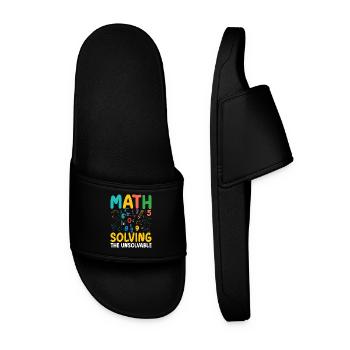 Math Solving the Unsolvable Stem Education Creative - Men’s Pool Sliders - black - Front