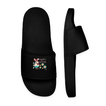 Pâques Rétro Joyeuse Pâques Fleur de Poulet - Claquettes Homme - noir - Devant
