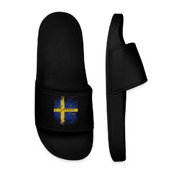 Fierté suédoise, drapeau de la Suède - Claquettes Homme - noir - Devant