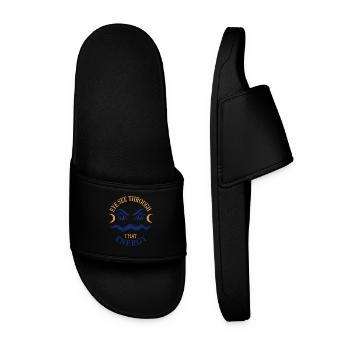 Evil Eye Spiritual Protection Mystical Fashion - Men’s Pool Sliders - black - Front