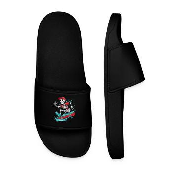 Skateboarder Skeleton, Skateboarder - Men’s Pool Sliders - black - Front