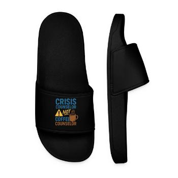 The social worker supports the psychological - Men’s Pool Sliders - black - Front
