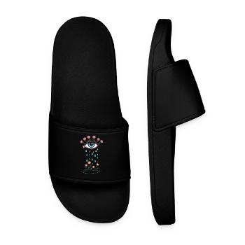 Oeil de larme et roses Poésie épanouie - Claquettes Homme - noir - Devant