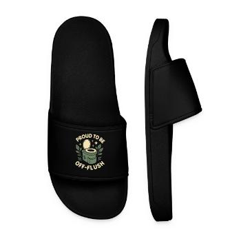 Compostage Toilette Vie Eco Humour Hors Réseau Salle de bain - Claquettes Homme - noir - Devant