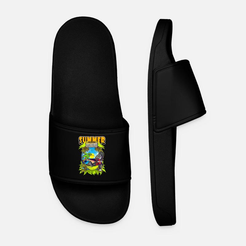Summer Chill Vibes Gorilla - Men’s Pool Sliders - black