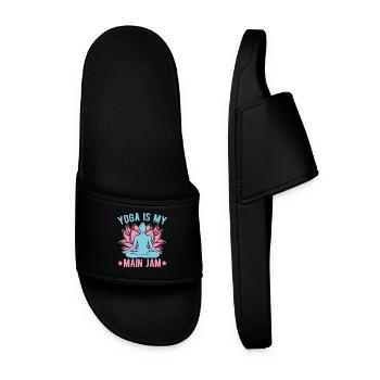Le yoga est ma confiture principale Funny Yoga - Claquettes Homme - noir - Devant