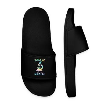 Trust Me I'm A Scientist Tie Dye Funny Lab - Men’s Pool Sliders - black - Front