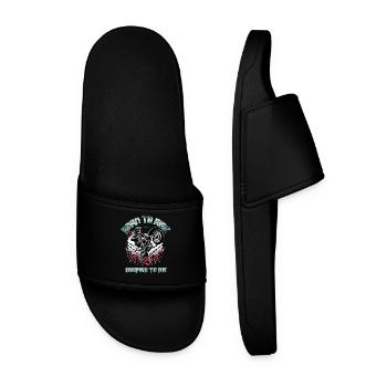 Skull Motorcyclist - Men’s Pool Sliders - black - Front