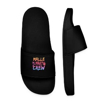 Malle Party Crew Mallorca Party Urlaub - Männer Badelatschen - Schwarz - Vorne