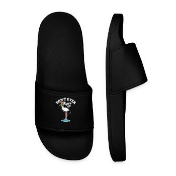 Frosch und Storch - Don't ever give up - Spruch - Men’s Pool Sliders - black - Front