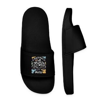 Motorcycle Racing vintage - Moto Raceday Symbol - Men’s Pool Sliders - black - Front