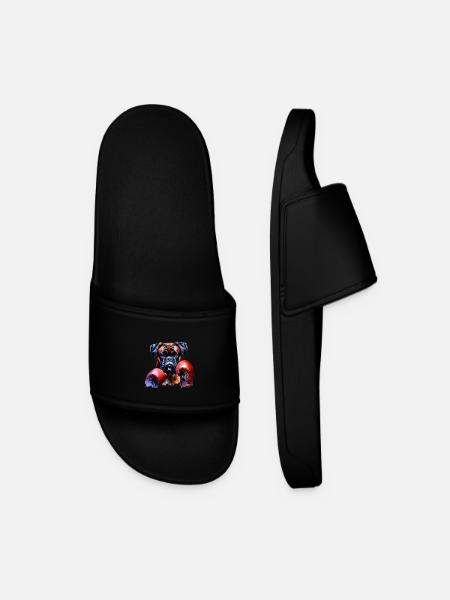 Dog Boxers Dog Pet Boxing - Men’s Pool Sliders - black