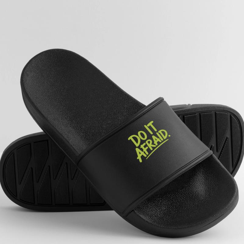 Do It Afraid Courage Development Motivation Men’s Pool Sliders