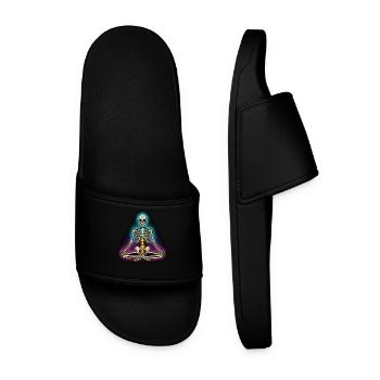 Skeleton Yoga - Chakra Pose - Men’s Pool Sliders - black - Front