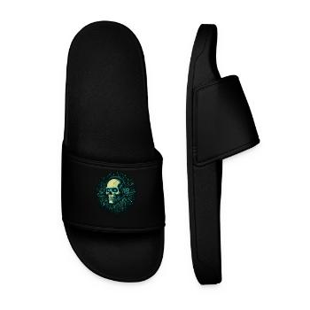 Gamer Skull - TechGaming Totenkopf - Männer Badelatschen - Schwarz - Vorne