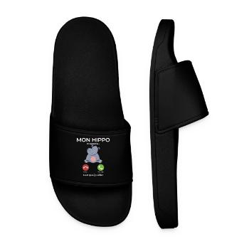 Mon hippo m’appelle Faut que j’y aille - Claquettes Homme - noir - Devant