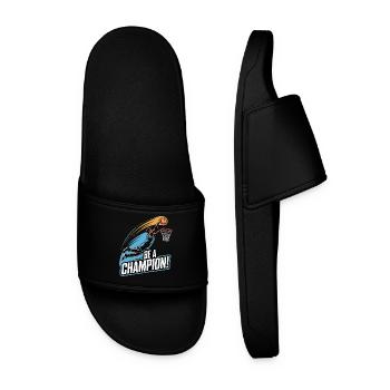 PLAYING BE A CHAMPION - Men’s Pool Sliders - black - Front