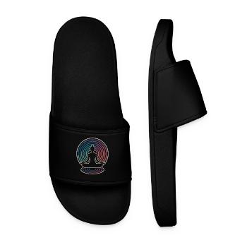 Cercles d’ondes de méditation zen - Claquettes Homme - noir - Devant