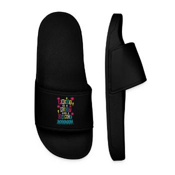Queer Pride Queer Joy Lgbtq+ Affirmation Trans - Men’s Pool Sliders - black - Front