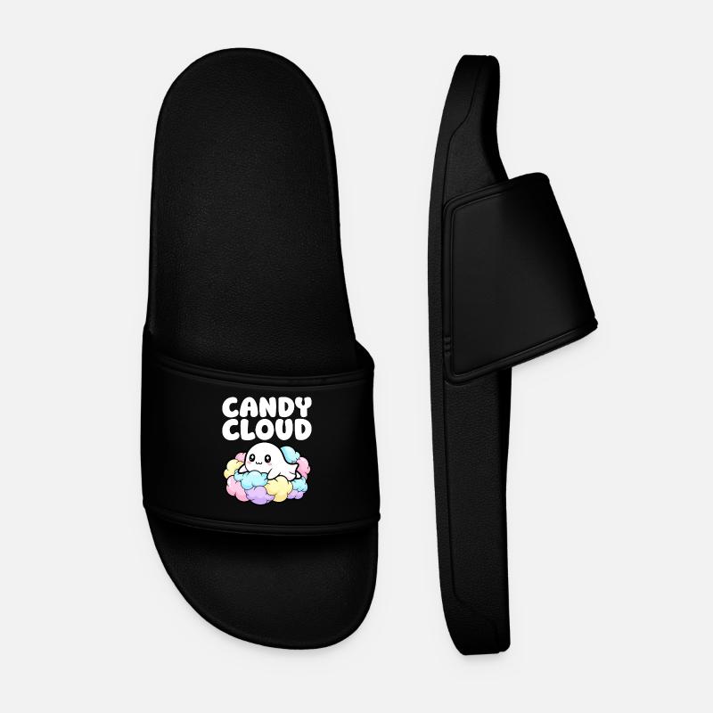 CANDY CLOUD - GHOST HALLOWEEN - Men’s Pool Sliders - black