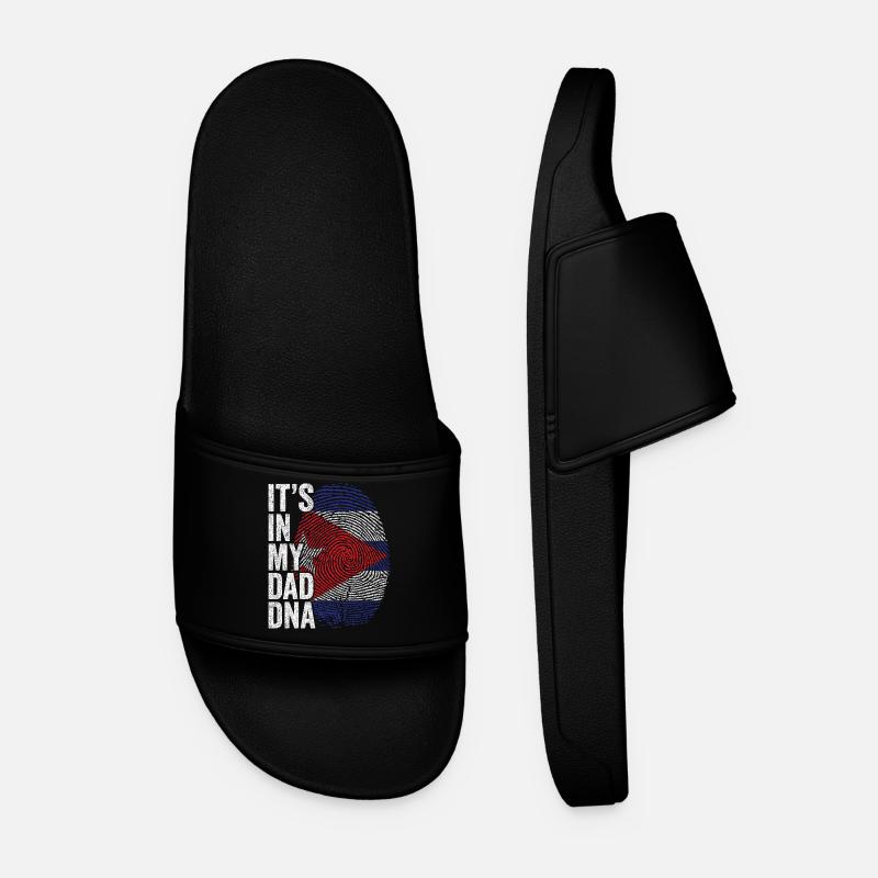 Drapeau Cuba Empreinte Papa Cubain - Claquettes Homme - noir