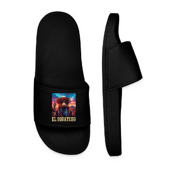 Humour Bigfoot Sasquatch Et Squatcho - Claquettes Homme - noir - Devant