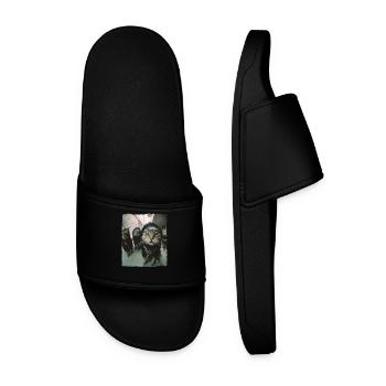 Gangster Cats Streetwear Cool Cat Motif - Men’s Pool Sliders - black - Front