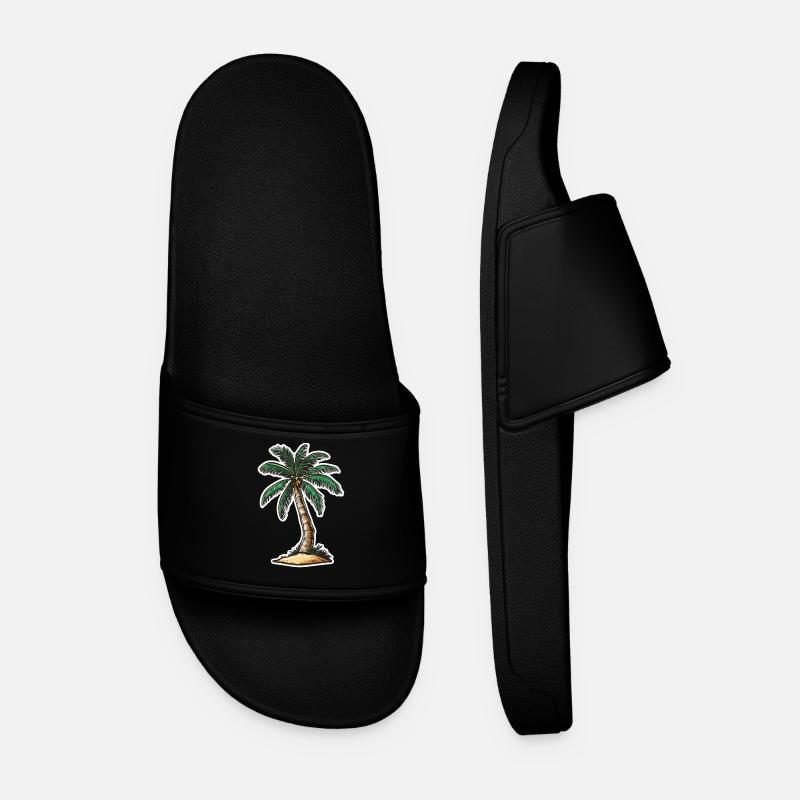 Palm tree - Men’s Pool Sliders - black