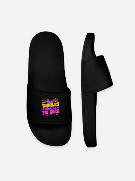 Tamale Best Tamales Making Tia Ever - Men’s Pool Sliders - black