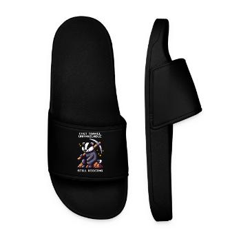 Fast travel unavailable | Badger, digging, humor - Men’s Pool Sliders - black - Front