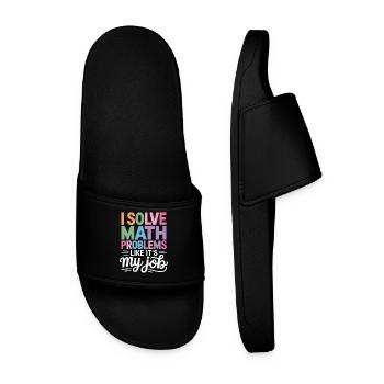 I Solve Math Problems Like a Pro - - Men’s Pool Sliders - black - Front