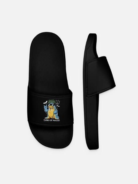 Walrus Punk Rocker Halloween - Men’s Pool Sliders - black
