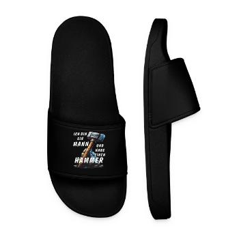I'M A MAN AND I'VE GOT A HAMMER - Men’s Pool Sliders - black - Front