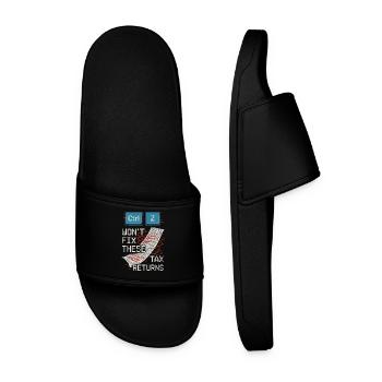 Accounting student cpa in training excel jokes - Men’s Pool Sliders - black - Front