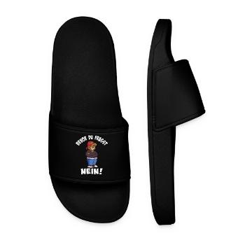 Cool bear style with trendy hat - Men’s Pool Sliders - black - Front